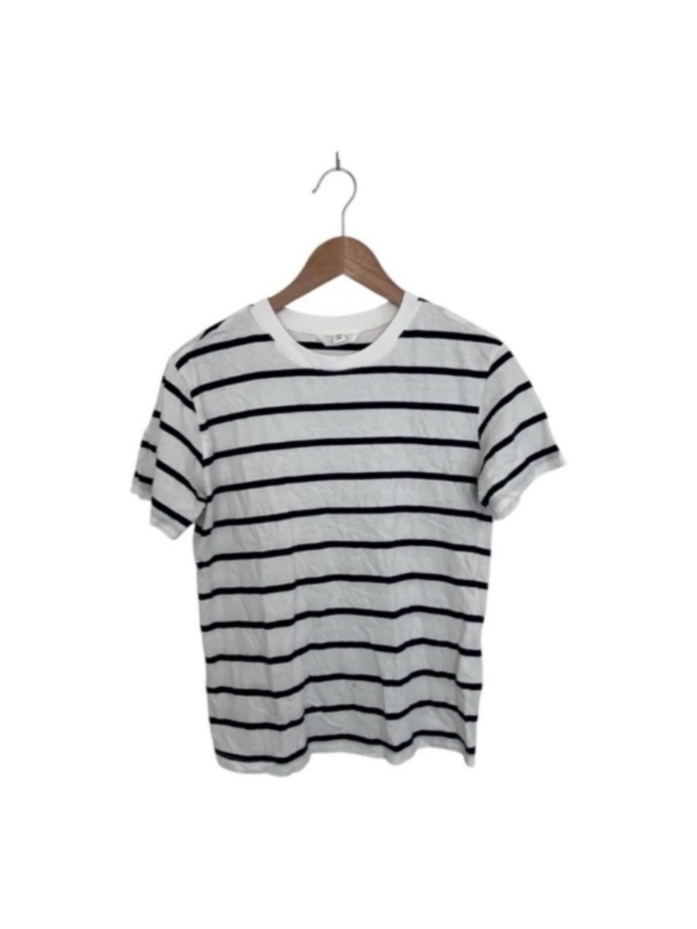 H&M White & Black cotton Striped Tee size Small